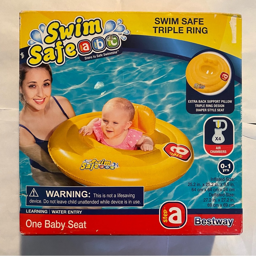 Bestway Step A Swim Safe Triple Ring Baby Seat Babies 0-1 Years Old